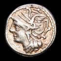Ancient Coins - Lucius Appuleius Saturninus - Silver denarius, Rome, 104 B.C. - Saturn in galloping quadriga, •M• / L•SATVRN.