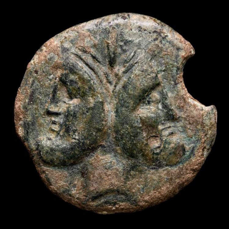Cnaeus Pompeius Magnus As Tarraconensis 46 45 Ae Janus Cn Mag Prow