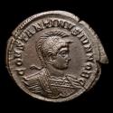 Ancient Coins - Rare bust in Constantine II, Follis, Treveri, 323. - BEATA TRAN-QVILLITAS / dot PTR crescent - Globe set on altar