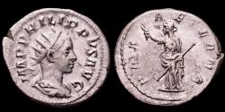 Ancient Coins - Philip II as augustus - silver antoninianus. Rome, AD 246-247. - PAX AETERNA Pax.