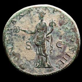 Roman Empire - Hadrian (117-138 A.D.). Bronze sestertius. Minted in ...