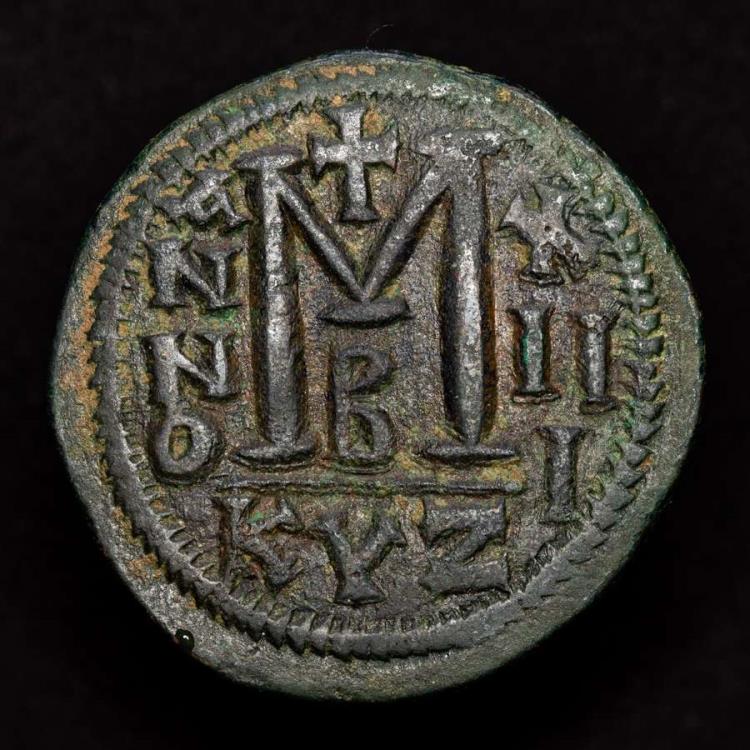 Justinian I, AE Follis (40 Nummi). Cyzicus. 527-565 AD. - ANNO
