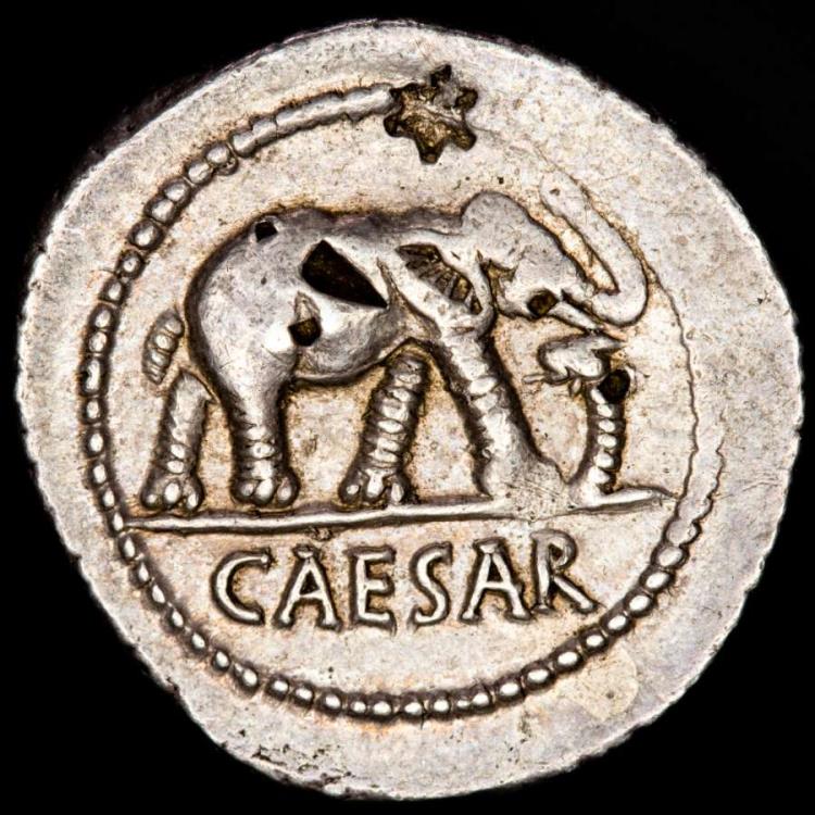 Julius Caesar Ar Denarius, 49-48 B.C. - Elephant / Emblems Of The ...