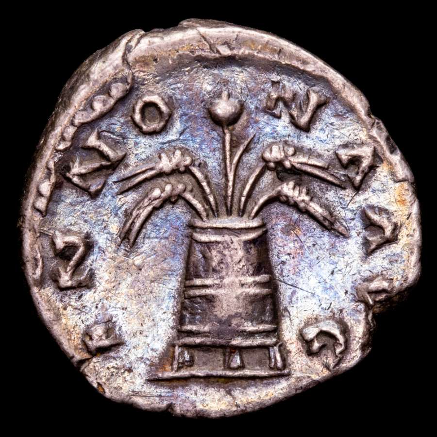 Hadrian. Silver denarius. Rome, 134-138 A.D. - ANNONA AVG Modius