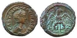 Ancient Coins - Tranquillina Billon Tetradrachm of Alexandria, Egypt. Year 7, AD 243/4.