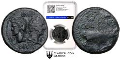 Ancient Coins - ★CCG AU50★ Roman Empire Augustus and Agrippa (27-12 BC). AE Dupondius