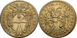 Ancient Coins - ITALY, Papale (Stato pontificio). Clement XI. 1700-1721. AR Piastra (45 mm, 32.44 g). Rome mint. Dually dated AN IV and 1704.
