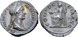 Ancient Coins - Sabina (wife of Hadrian) AR Denarius. Rome, AD 128-136.