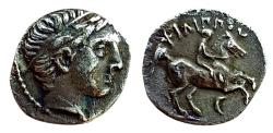 Ancient Coins - Kingdom of Macedon, Philip III Arrhidaios AR 1/5 Tetradrachm. Struck under Polyperchon, in the name and types of Philip II. 'Amphipolis' mint, circa 318-317 BC.