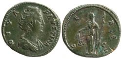Ancient Coins - DIVA FAUSTINA I (Died 140/1). Sestertius. Rome.