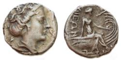 Ancient Coins - Euboia - Histaia - AR Tetrobol (3rd-2nd cent BC., 2.24 g / 14.1 mm)