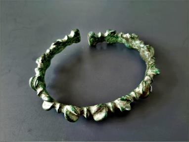 Ancient Coins - Celtic bronze bracelet with cabochons