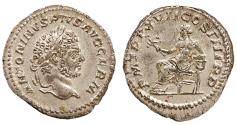 Ancient Coins - Caracalla. Silver Denarius, AD 214.