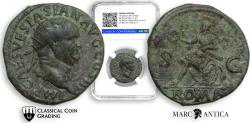 Ancient Coins - CCG Certified! Vespasian Æ Dupondius. Rome, AD 71.