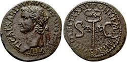 Ancient Coins - Tiberius (14-37 AD). AE As (28.14 mm, 11.25 g). Rome, 35/36 AD., winged caduceus reverse