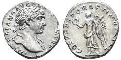 Ancient Coins - The Roman Empire. Trajan (AD 98-117). AR Denarius (3.18gr). Rome, struck ca. AD 103-111.