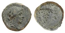 Ancient Coins - PHRYGIA. Eumeneia (as Fulvia). Hemiassarion (Bronze, 14 mm, 4.24 g), Zmertorix, son of Philonides, magistrate, circa 40-41.