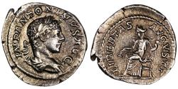 Ancient Coins - Elagabalus AR Denarius. Rome, AD 219-220.