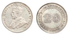 World Coins - STRAITS SETTLEMENTS. 20 Cents, 1935. London Mint.