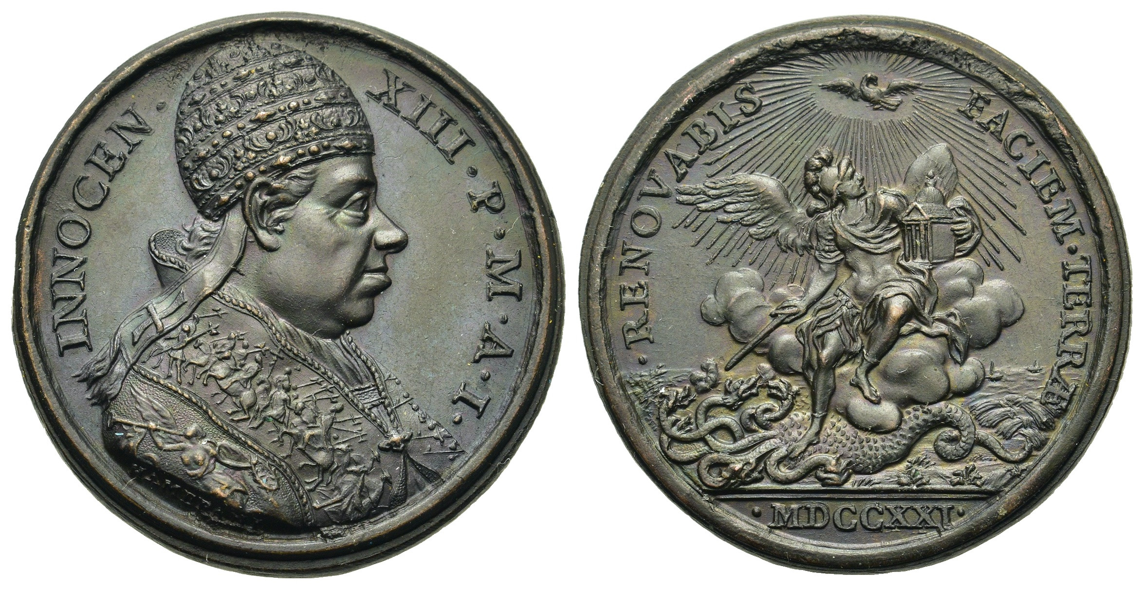 ITALY, Papal (Papal state). Innocent XIII. 1721-1724. Æ Medal. By E ...