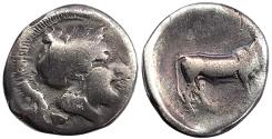Ancient Coins - The Greek. Campania. Hyria. AR Didrachm (6.90 g / 21.1 mm). Circa 405-385 BC.