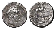 Ancient Coins - L. Marcius Philippus. AR Denarius (3.91 gr), ca 56 BC. Rome mint.