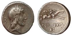 Ancient Coins - L. Calpurnius Piso Frugi AR Denarius. Rome, 90 BC.