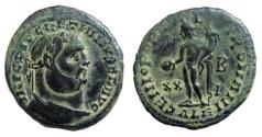 Ancient Coins - AE Follis of Diocletian 284-305 AD., "GENIO POPVLI ROMANI", Alexandria mint, RIC VI 32a