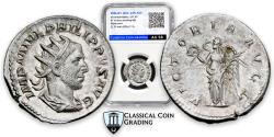 Ancient Coins - ★CCG AU58★ PHILIP I THE ARAB (244–249). Antoninianus. Rome.