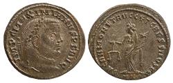 Ancient Coins - Maximianus, first reign, 286-305. Follis (AE, 26 mm, 9.22 g), Ticinum, 301.