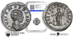 Ancient Coins - CCG Certified! Julia Maesa (grandmother of Elagabalus) AR Denarius. Rome, AD 218-222.