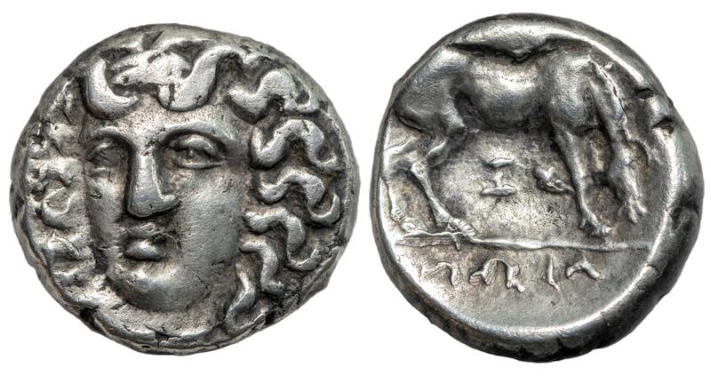 Ancient Coins - Thessalien Larissa 405-370 BC Hemidrachme