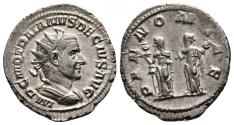 Ancient Coins - Trajan Decius, 249-251. Antoninianus (Silver, 22.38 mm, 3.01 g), Rome, 250.