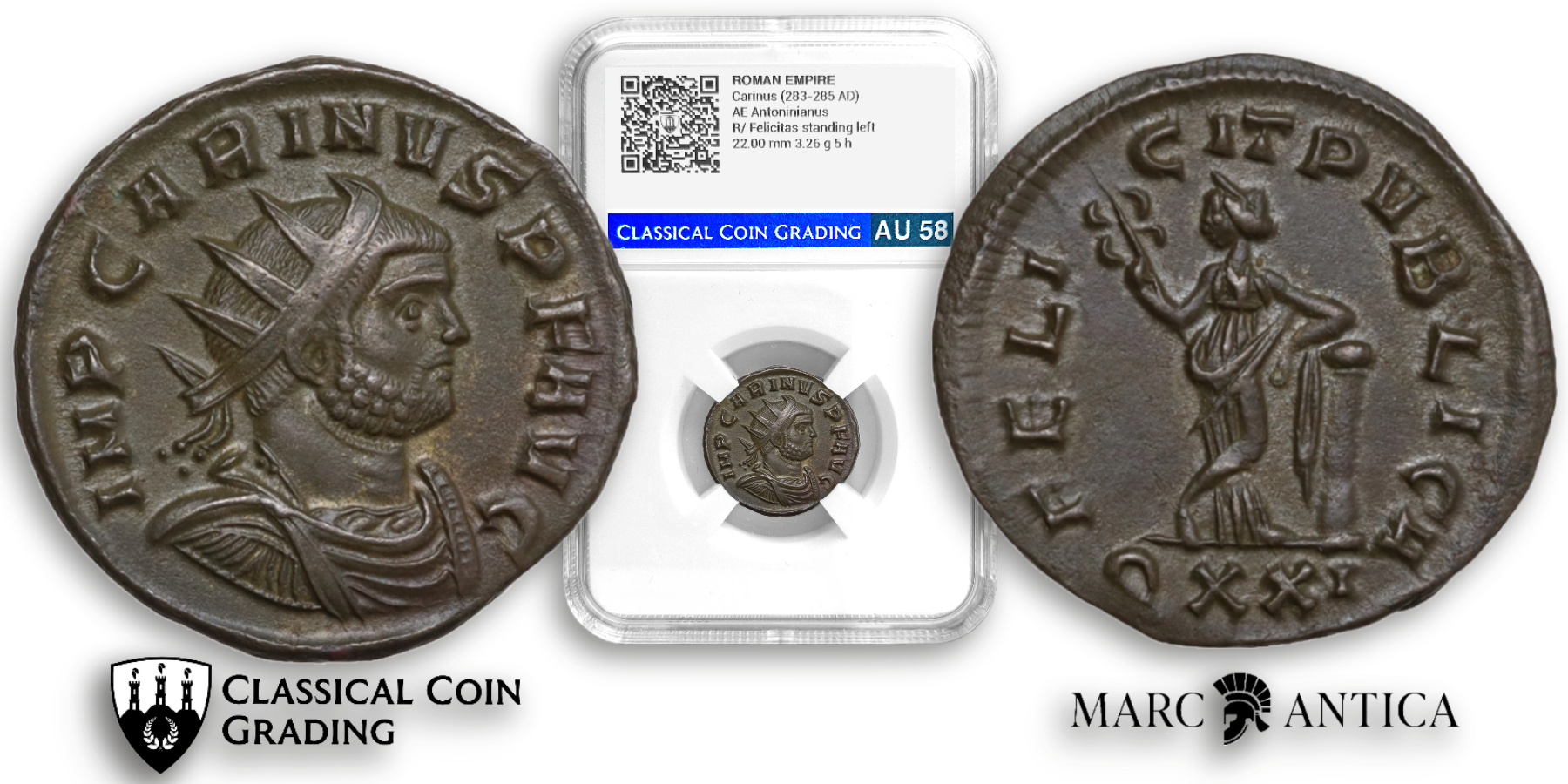 CCG Certified! Carinus BI Antoninianus. Ticinum, AD 283. | Roman ...