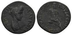 Ancient Coins - PHRYGIA. Cotiaeum. Matidia, Augusta, 112-119. Assarion (Bronze, 3.71 g. 20.7 mm), Klaudius Varos, magistrate.