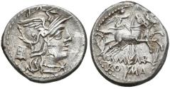 Ancient Coins - GENS MARCIA. Denarius. (AR 3,75 g / 19 mm). 134 BC Rome. (FFC 850; Crawford 245/1; Seaby Marcia 8).