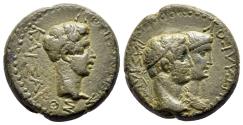 Ancient Coins - Kings of Thrace. Rhoemetalkes I and Pythodoris, with Augustus 11 BC-AD 12. Bronze Æ 22 mm, 9,19 g