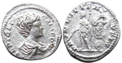 Ancient Coins - The Roman Imperial. Geta as Caesar, AD 198-209. AR Denarius (2.94 g). Rome.