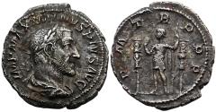 Ancient Coins - The Roman Imperial. Maximinus I Thrax, AD 235-238. AR Denarius (3.02 g). Rome. Struck AD 235.