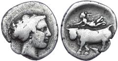 Ancient Coins - The Greek. Campania. Neapolis. AR Didrachm (6.56 g). Circa 350-325 BC.