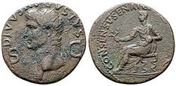 Ancient Coins - The Roman Empire. Divus Augustus (died AD 14). Æ Dupondius  (12.33gr). Rome, struck by Caligula, AD 37-41.