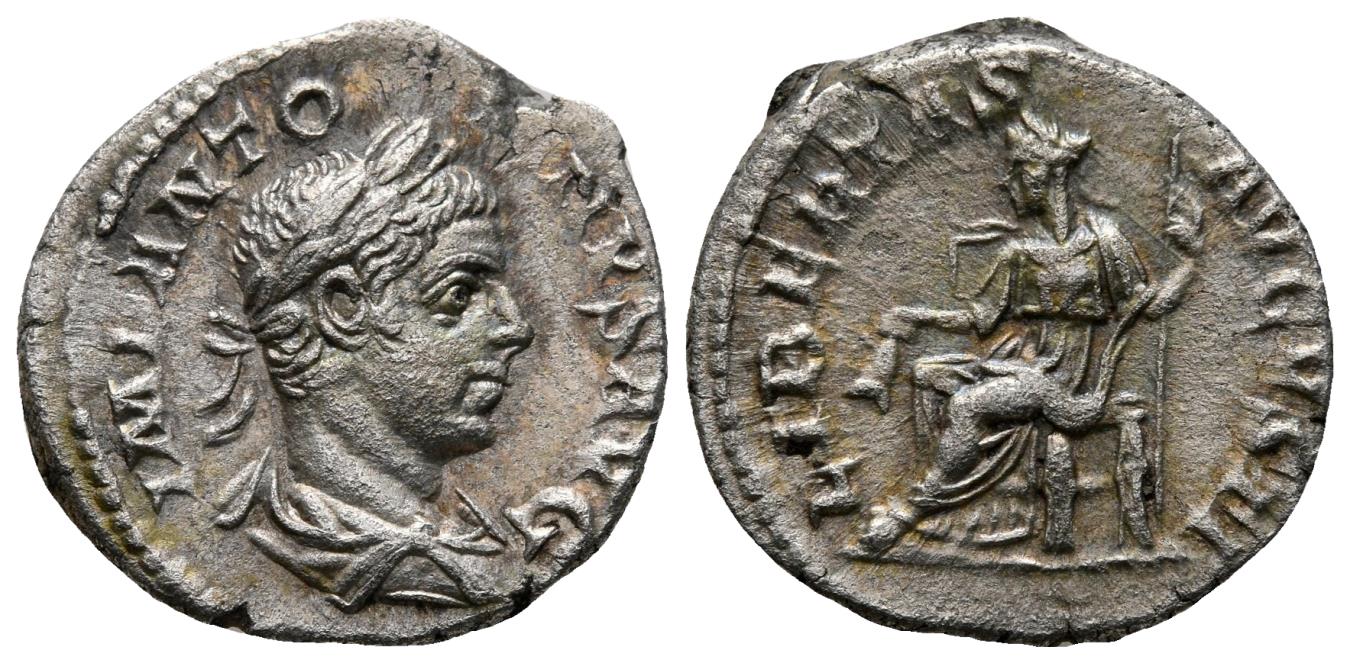 Elagabalus AR Denarius, Libertas reverse (18 mm, 2.76 g), Rome.