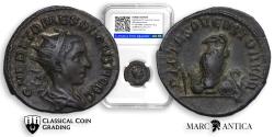 Ancient Coins - CCG Certified! Herennius Etruscus, as Caesar, AR Antoninianus. Rome, AD 250-251.