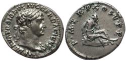 Ancient Coins - The Roman Empire. Trajan, AD 98-117. AR Denarius (3.40 g). "Dacia Capta" commemorative. Rome mint. Struck January-9 December AD 103.