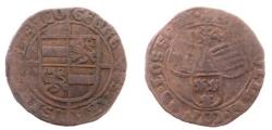 Ancient Coins - LOW COUNTRIES, Luik (Liège). George of Austria. Prince-bishop, 1544-1557. Æ Brûlé de 4 sols. Dated 1546.