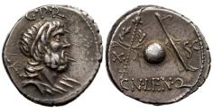 Ancient Coins - Cn Lentulus Denarius. 76-75 BC.  AR denarius
