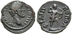 Ancient Coins - THRACE, Philippopolis. Antoninus Pius, 138-161. Hemiassarion (Bronze, 2.21 g / 16 mm).