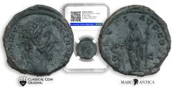 Ancient Coins - CCG Certified! Marcus Aurelius, 161-180. AE Dupondius, Rome, 168-169.