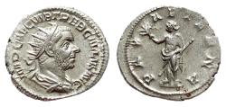 Ancient Coins - AR Antoninianus of Trebonianus Gallus 251-253 AD., rare hybrid, not recorded in RIC