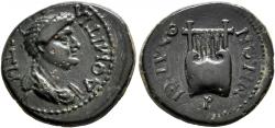 Ancient Coins - LYDIA. Thyateira. Domitia, Augusta, 82-96. Hemiassarion (Bronze, 17 mm, 2.42 g, 1 h).